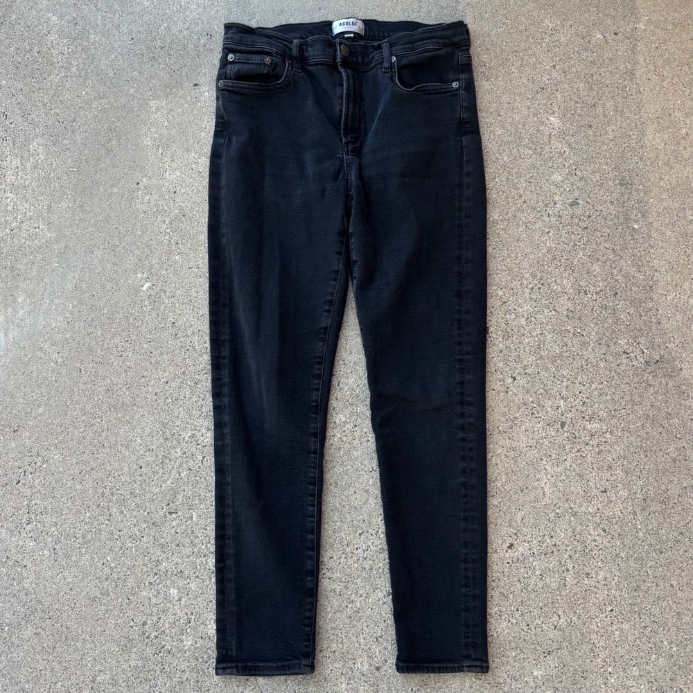 Agolde Sophie Slim Skinny Black High Rise Jeans Women's Size 30
